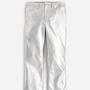 J.Crew Full-length demi-boot pant in metallic faux leather_Size 25, Silver